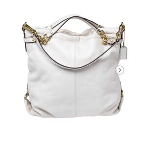 🤍 COACH Brooke Cream Leather Medium Shoulder Bag — price reflects wear! 🤍